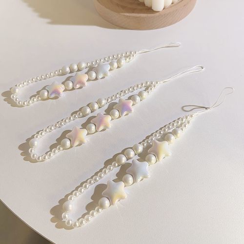 高颜值五角星链条手提链通用手机壳ccd相机手机挂绳diy钥匙扣定制