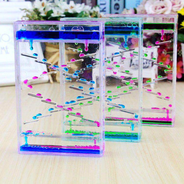 沙漏计时器双色油滴阶梯液体水油滴创意摆件生日礼物销礼品