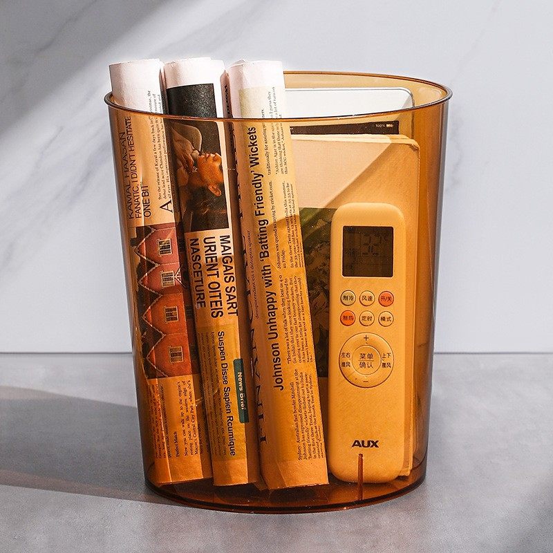 垃圾桶桌面收纳桶透明家用无盖轻奢简约客厅厨房卫生间收纳桶定制