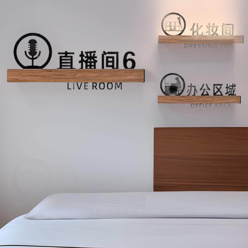 亚克力室门牌电台主持间化妆间提示牌网红间Live立体会议