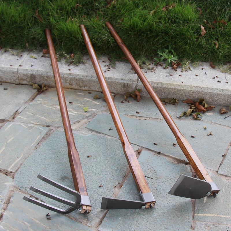 1.2米长木柄锄头 锄头宽面锄三齿耙种菜农具农用园林园艺工具定制