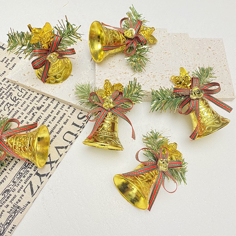 圣诞节铃铛挂件 圣诞金色塑料铃铛圣诞树装饰品 圣诞用品定制