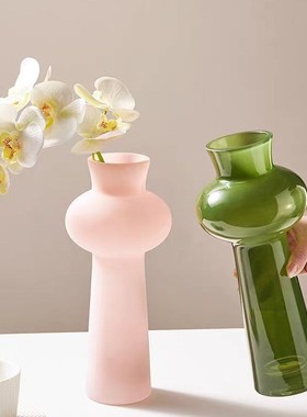 法式浪漫中古高级感水培鲜花玻璃花瓶家居ins小清新摆件装饰定制