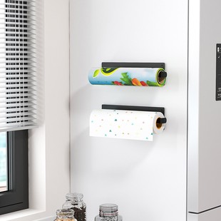 厨房纸巾架家用冰箱侧边磁吸置物架免打孔保鲜膜架卷纸巾收纳定制