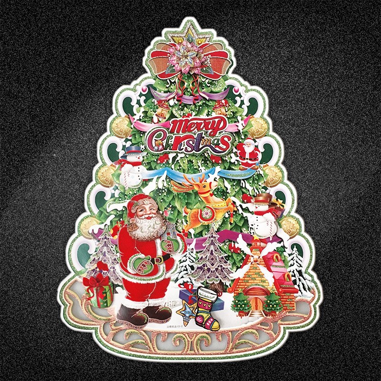 【圣诞树墙贴】现货直销圣诞节立体贴画店面玻璃门窗装饰用品定制图片
