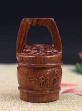 木质工艺品 白酸枝 红贵宝 手把件一桶金摆件木雕旅游景区定制