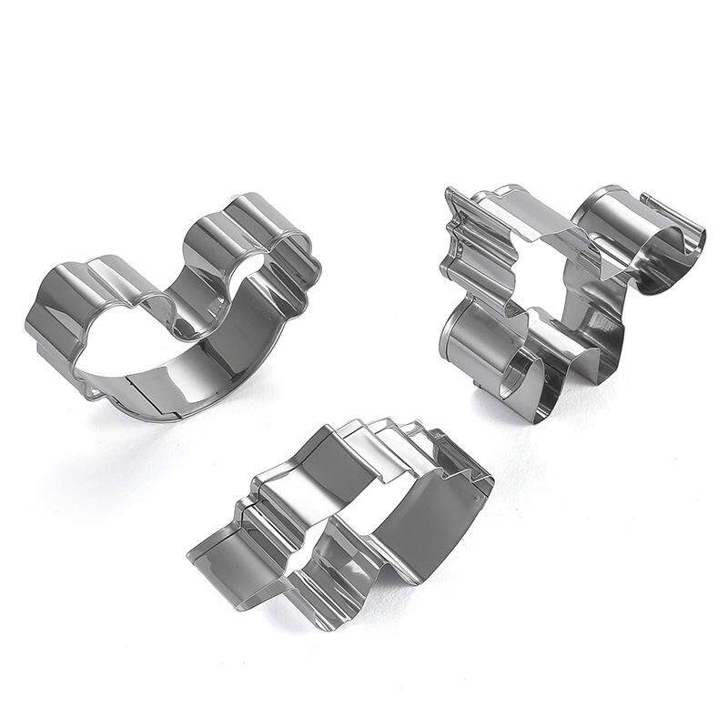 新款不锈钢切模3件套装独角兽切模翻糖烘焙工具DIY饼干模具