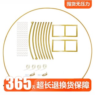 铁艺圆形拱门支架金色婚礼装 定制 饰背景墙气球环拱形半圆拱门套装