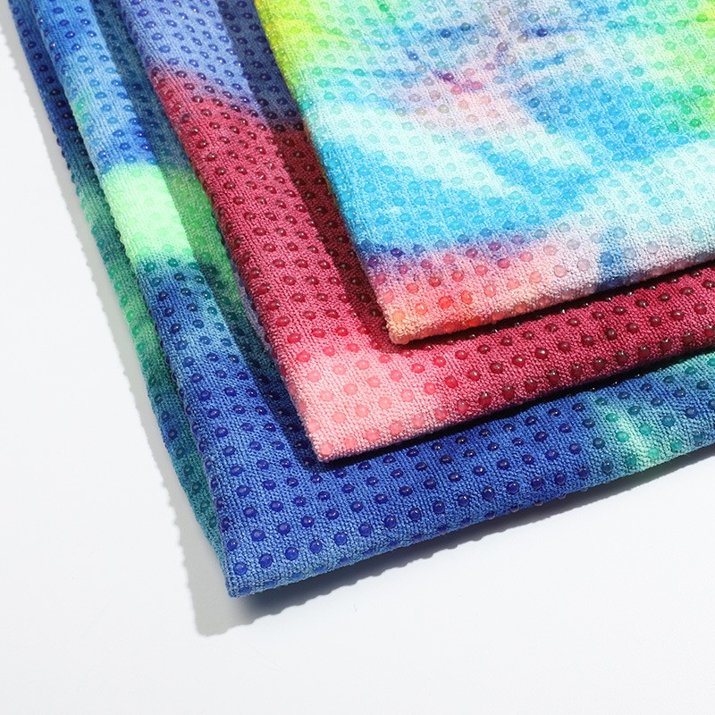 扎染印花瑜珈毯铺垫 硅胶防滑颗粒 瑜伽铺巾 加厚吸汗瑜伽毯定制