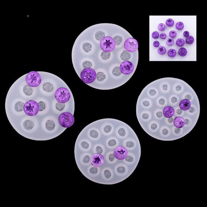 3D立体蓝莓硅胶模具仿真食物水果烘焙装饰配件翻糖巧克力蛋糕装饰
