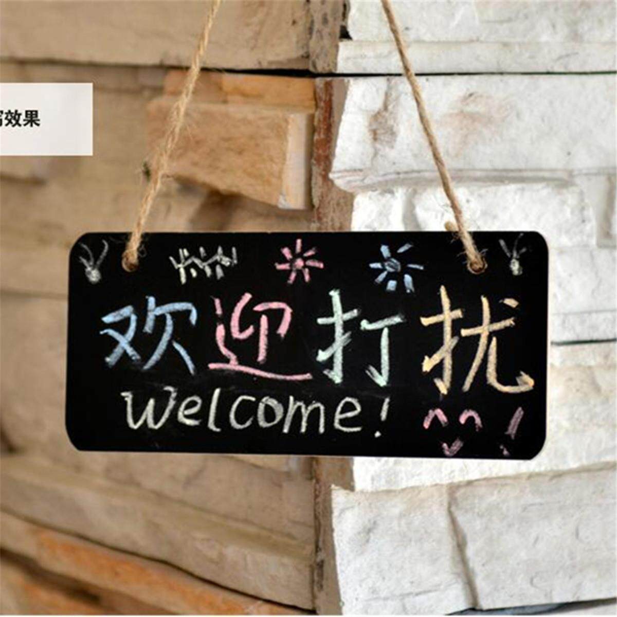 小黑板木质工艺品 创意麻绳挂牌 欢迎门牌家居装饰留言板派对指路