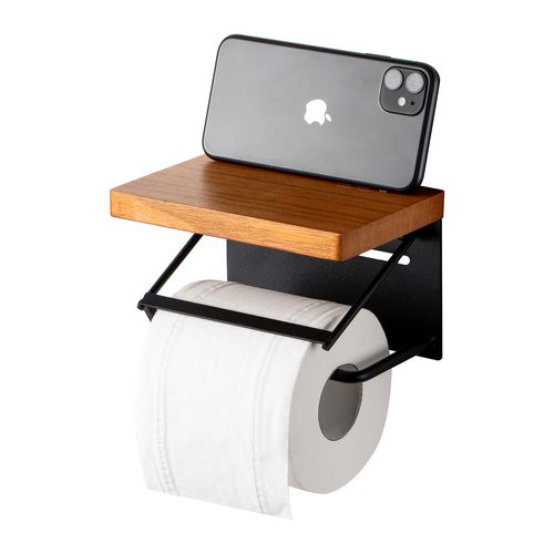 简约木头金属浴室纸巾架收纳架手纸卷纸卫生间手机置放架定制