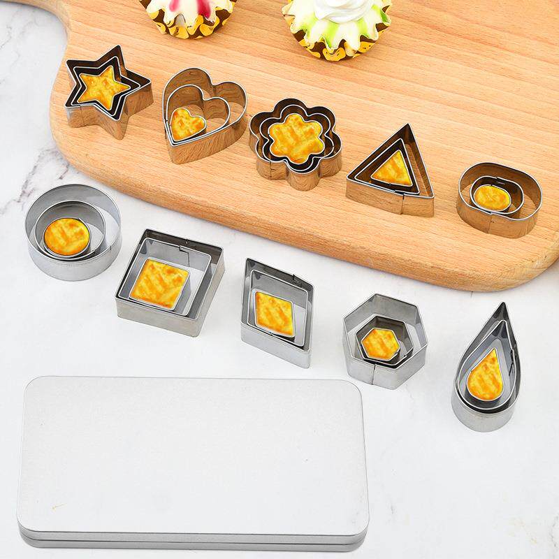 不锈钢饼干模具10件套心形花朵立体蛋糕曲奇DIY印花饼干模具套装