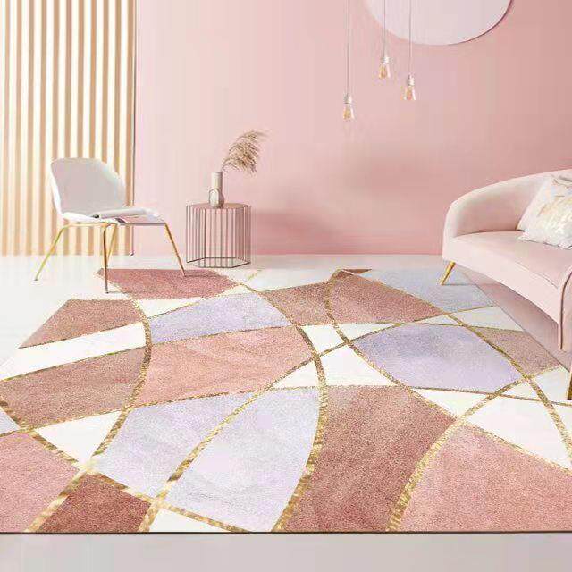 ins客厅卧室床边地毯北欧轻奢简约地垫沙发茶几毯大面积防滑垫子