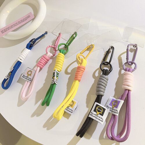 简约ins麻花编织绳短款手链腕带式通用手机壳diy手机挂绳防摔定制