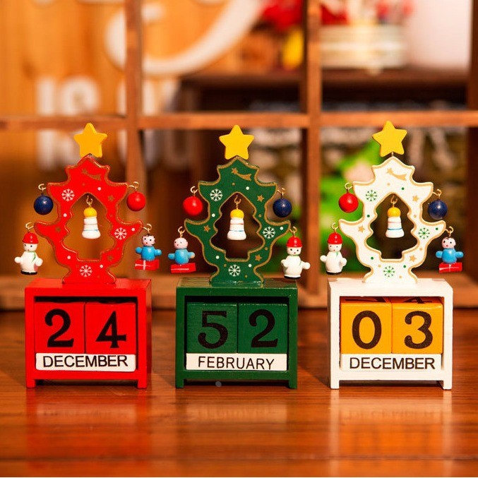 iGift创意木制圣诞树日历摆件DIY圣诞装饰品定制