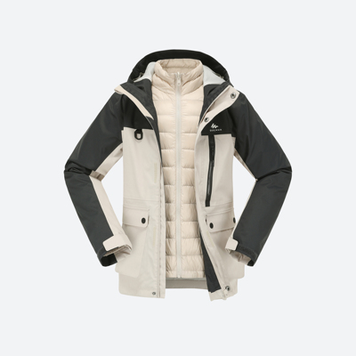 迪卡侬儿童三合一秋冬保暖羽绒服