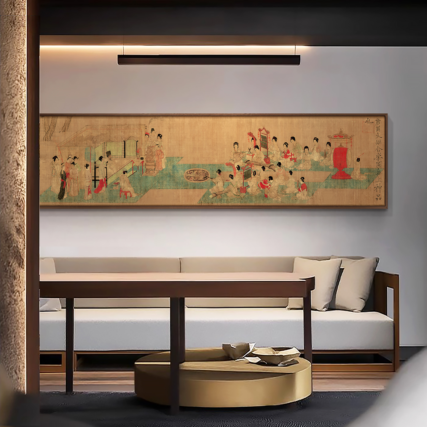 新中式卧室书房背景墙装饰画民宿茶室禅意合乐图艺术挂画酒店餐厅图片