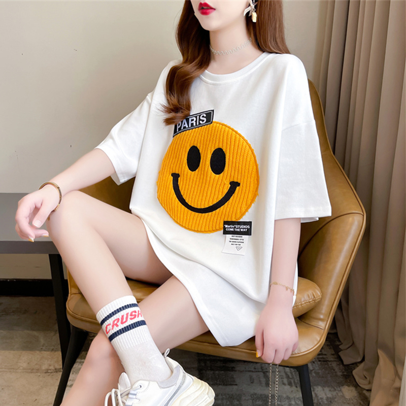 小个子t恤女短袖笑脸上衣潮
