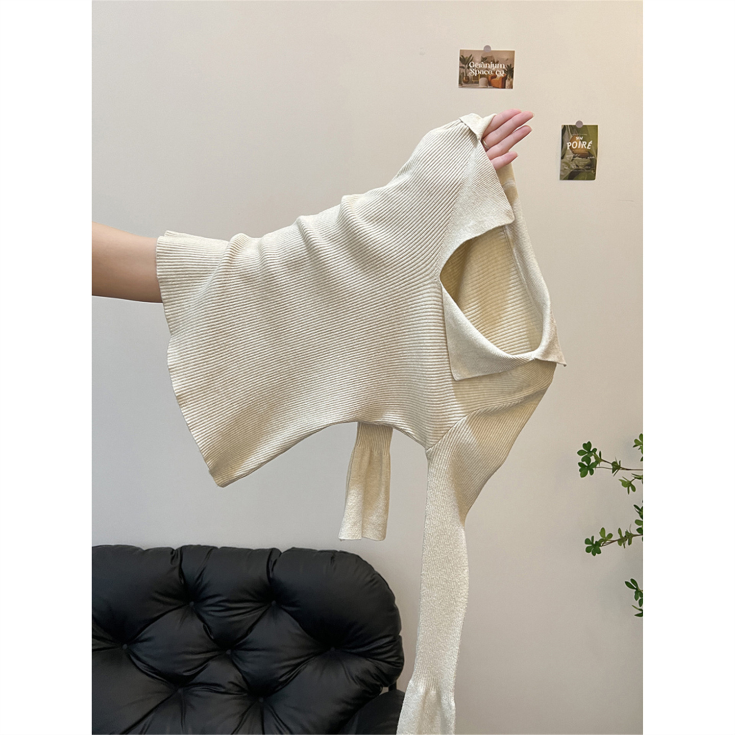 高级感Polo领长袖针织衫女打底衫