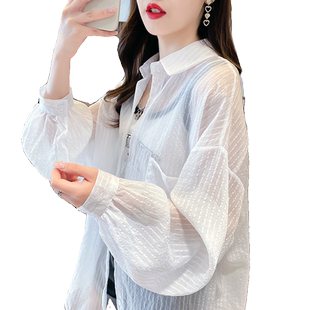 小个子衬衫防晒衣女夏2025新款韩版宽松大码透气冰丝薄款开衫外套