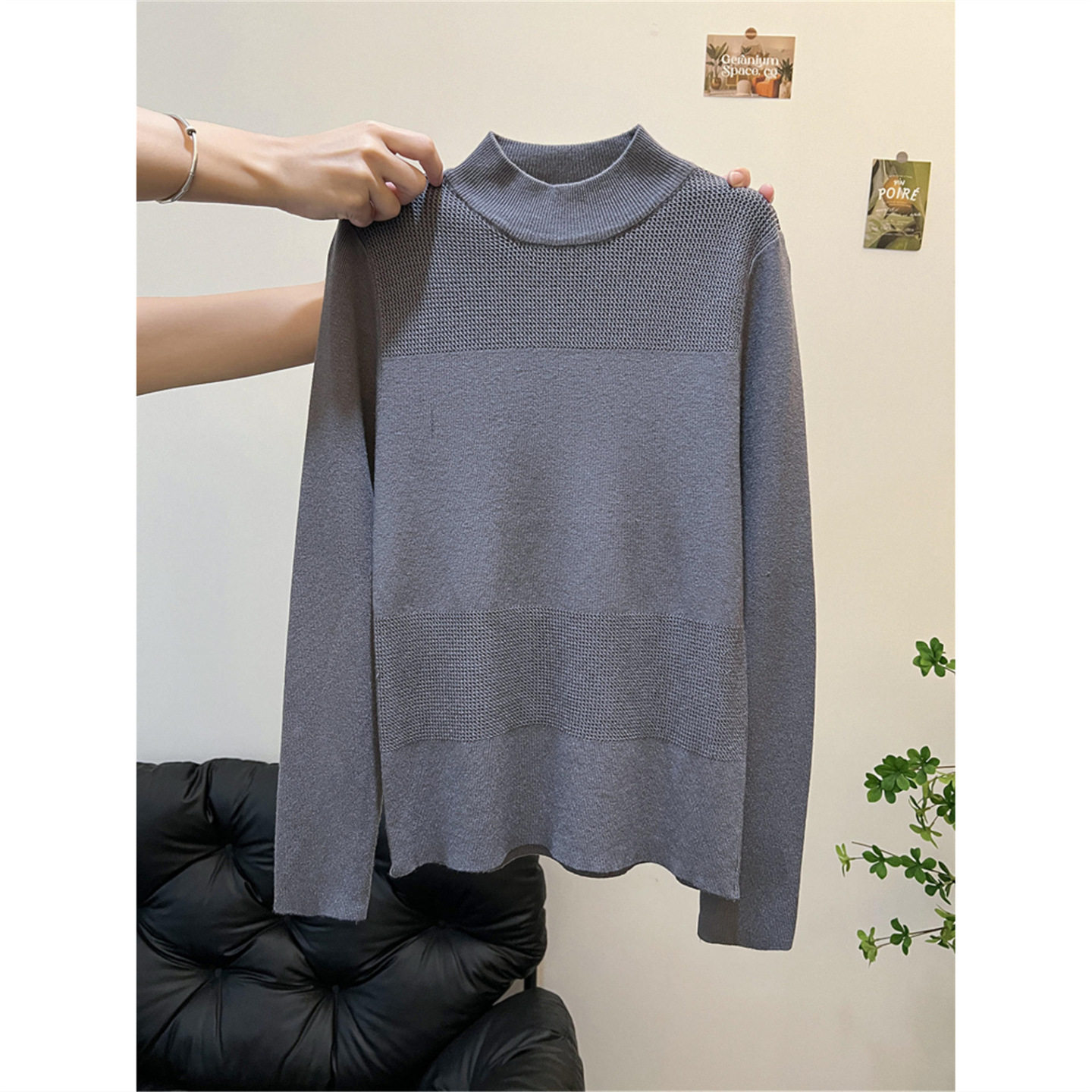 巨好看的半高领镂空长袖针织衫女秋冬修身高级感内搭毛衣打底上衣,女装/女士精品,毛针织衫,淘宝优惠券,粉丝福利购,淘宝优惠卷