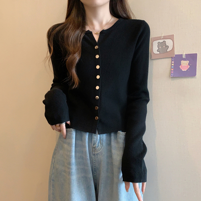 v领针织开衫上衣外穿长袖毛衣女