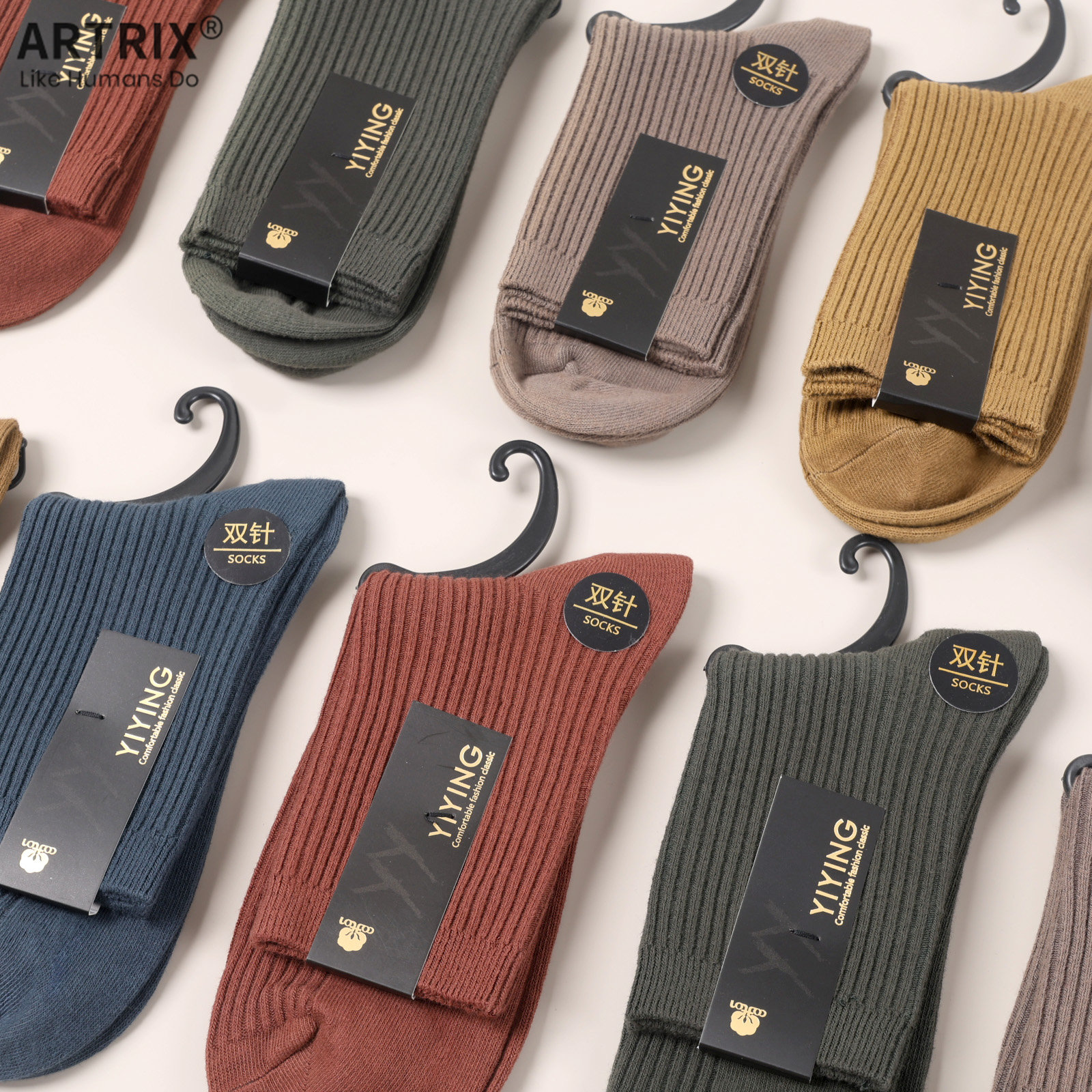 新疆棉男士长筒棉袜子男春秋季加厚中筒袜透气防臭吸汗精梳棉黑色