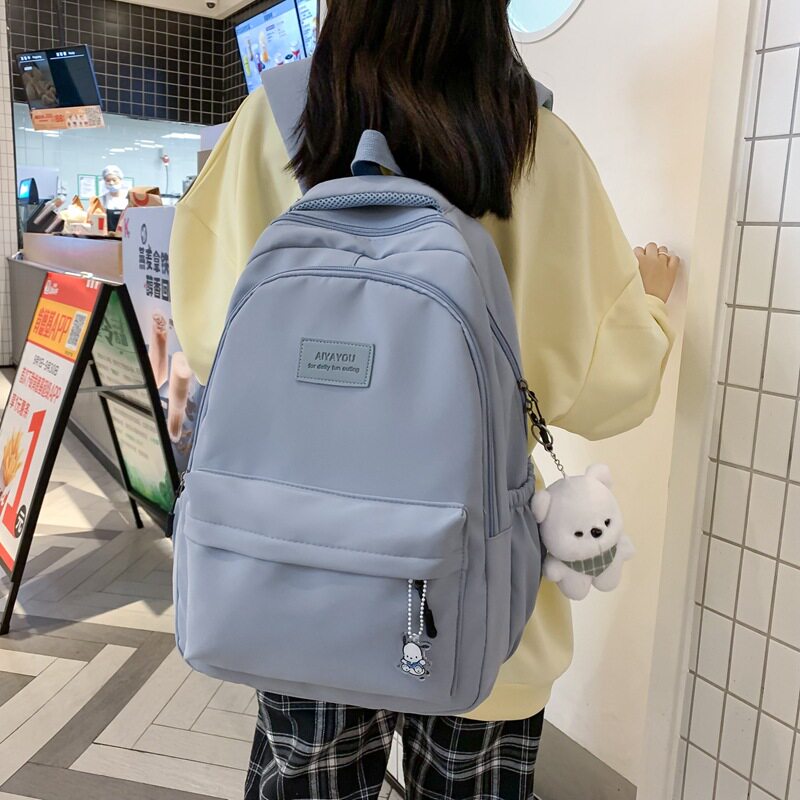 森系大容量高中大学生书包女简约双肩包