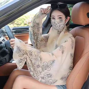 新款 雪紡斗篷披肩女外穿兩用高檔輕薄絲巾海邊沙灘巾 夏季 韓版