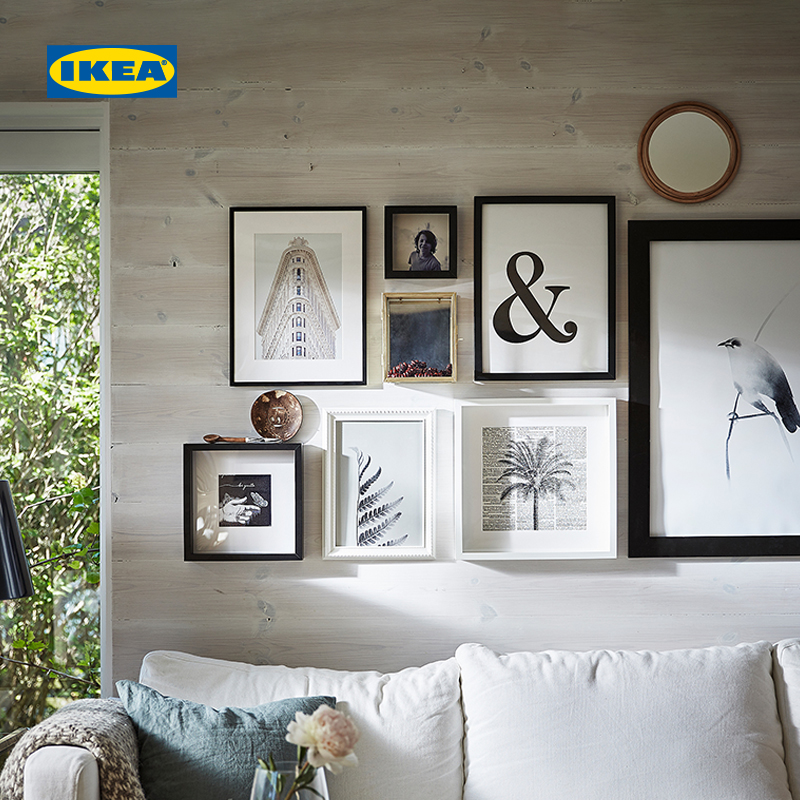 ikea宜家桑娜赫黑白尺寸画框