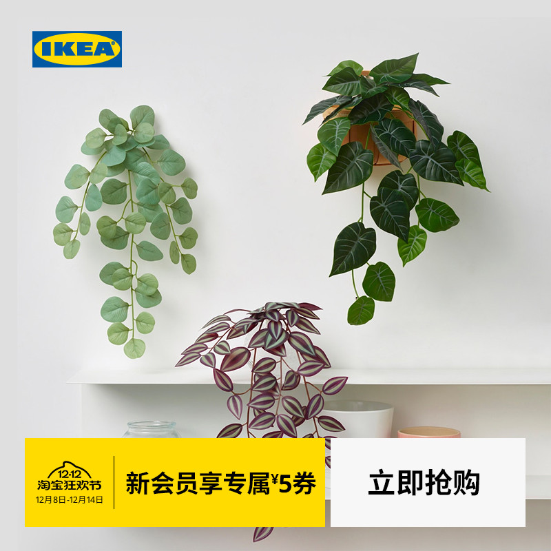 IKEA宜家菲卡带壁架的人造植物