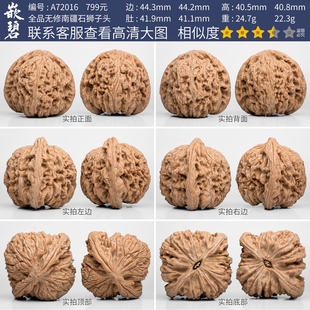 文玩核桃精品南疆石核桃一物一图A72016全品无修南将石狮子头44mm