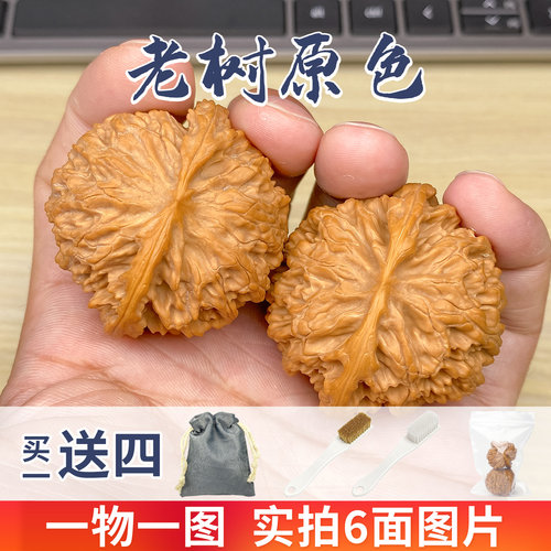 嵌碧老树原色文玩核桃一物一图
