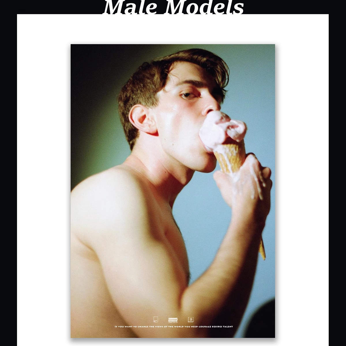 海报男孩/模特DerekChadwick性感海报/颗粒噪点风格装饰画