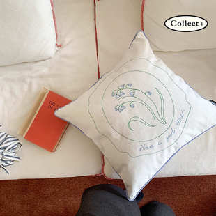 艺术收藏夹 盐系法式优雅轻奢刺绣抱枕沙发客厅靠背垫韩式简约