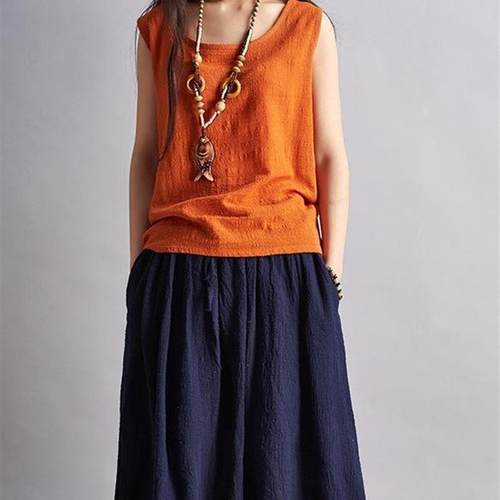 现货 素色亚麻棉仿麻双竹节绉布 春夏季女装连衣裙茶巾衬衫面爆款