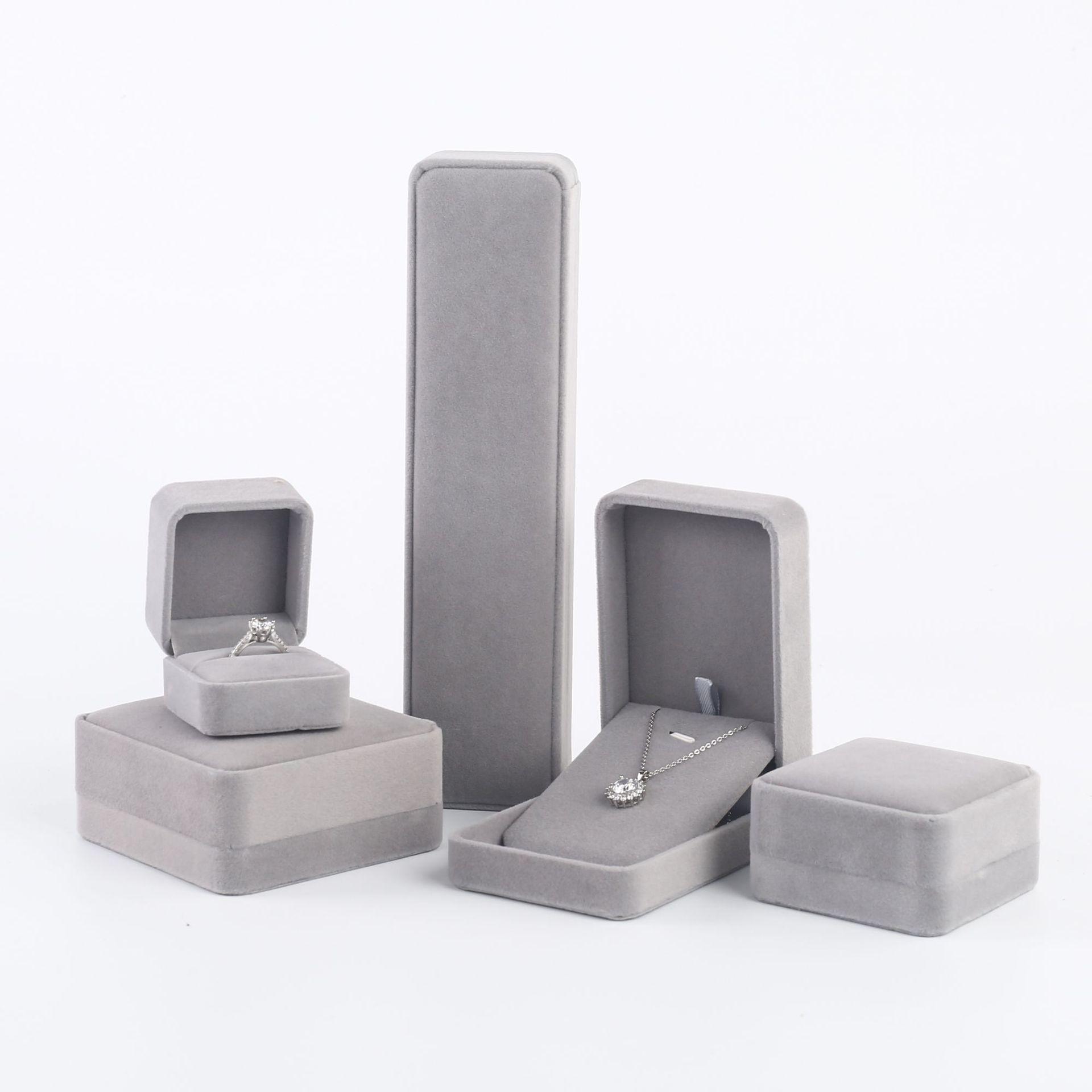 圆角绒布首饰盒大收纳项链耳钉手镯吊坠手链珠宝饰品戒指包装爆款