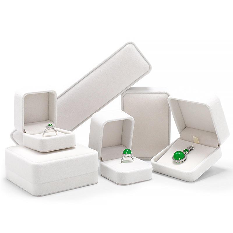 质感长毛圆角绒布首饰盒子戒指盒耳钉吊坠手镯项链首饰包爆款