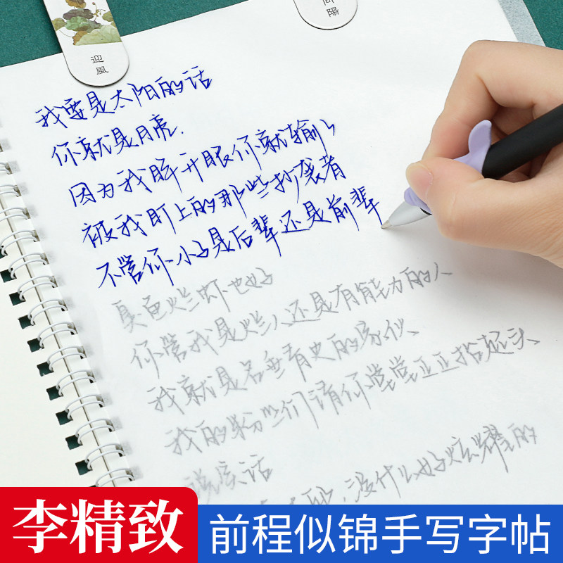 李精致前程似锦手写体字帖女生漂亮霸气网红练字帖硬笔初学者男生成人