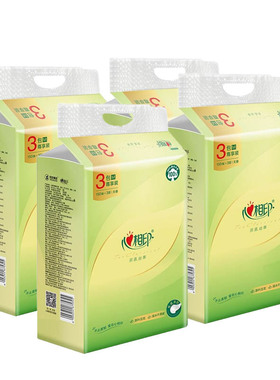 心相印DT16150茶语丝享3层150抽面巾纸压花软抽纸餐巾纸3包/提
