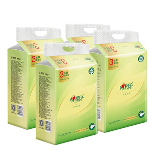 心相印DT16150茶语丝享3层150抽面巾纸压花软抽纸餐巾纸3包/提