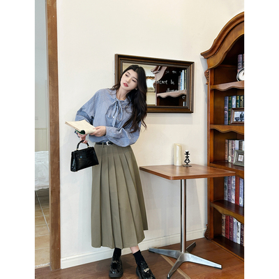 Suri韩版高腰显瘦百褶裙