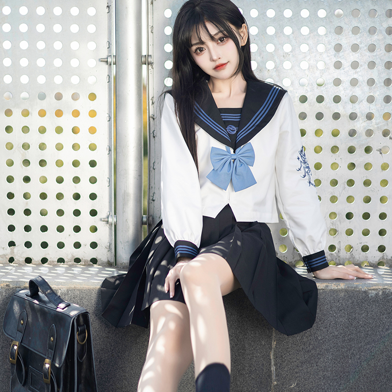 【惧蟹】山川原创jk不良水手服制服套装女cos表演服