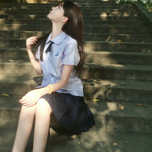 泰式校服长袖学院风jk衬衫