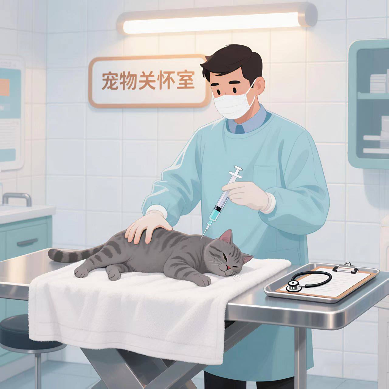 宠物安乐狗狗猫咪兔子上门安乐针小动物无痛麻醉打针善后服务