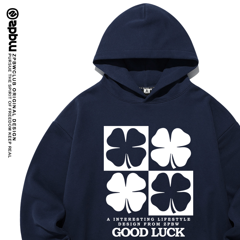 四叶草卫衣连帽衣服情侣装