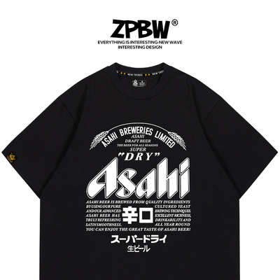 ZPBW日本朝日啤酒t恤夏男女
