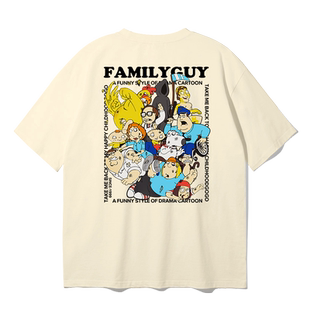 zpbw恶搞之家周边t恤夏男女美式复古Family Guy阿Q饺子短袖衣服