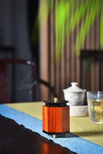 红木古典蓝牙音乐盘香檀香炉酸枝木焚香茶室家用室内香熏香炉摆件